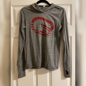 CycleBar Small gray cotton long sleeve shirt with thumb holes - worn once